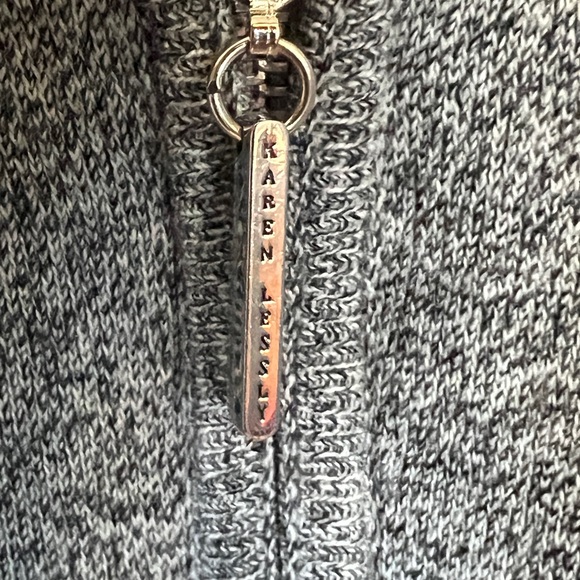 Vintage Karen Lessly small woman’s grey, red and black attached sweater set - Picture 5 of 6